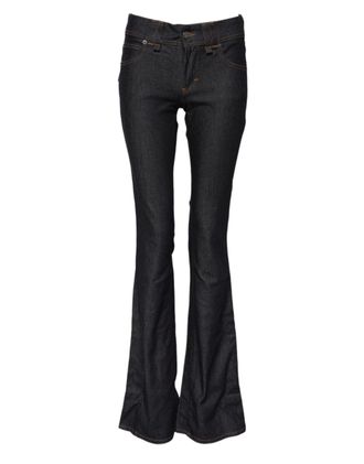 John Galliano Blauwe Mid Waist Katoenen Wide Leg Denim Jeans