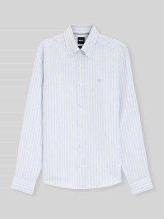 HUGO BOSS Regular Fit Leinenhemd in Hellblau, Gr&ouml;&szlig;e XXXL