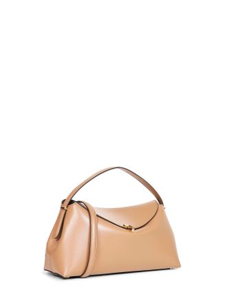 Toteme Womens Top Handle Handbag T-Lock Camel Handbags Hand Bags