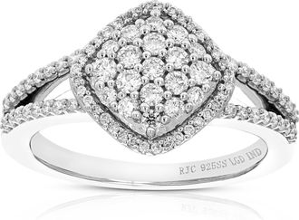 Vir Jewels 2/3 cttw Lab Grown Diamond Ring in Sterling Silver For Women