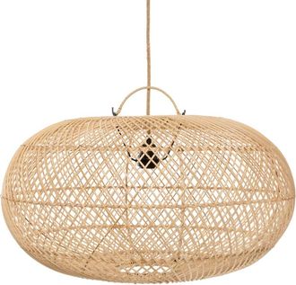 Bazar Bizar L&aacute;mpara colgante de rat&aacute;n en marr&oacute;n 60x60x32 cm