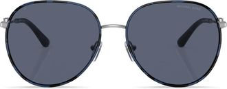 Michael Kors Empire aviator-frame sunglasses - women - Metal/Polyamide - 58 - Silver