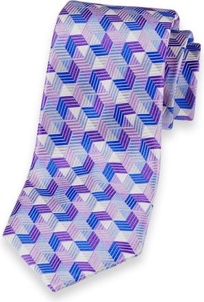 Paul Fredrick Geometric Woven Silk Tie