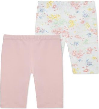 Little Me Set of 2 Assorted Cotton Leggings in Floral at Nordstrom, Size Newborn