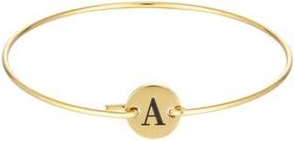 Adornia Tarnish Resistant 18K Gold Plated Initial Bangle Bracelet in Gold-A at Nordstrom Rack
