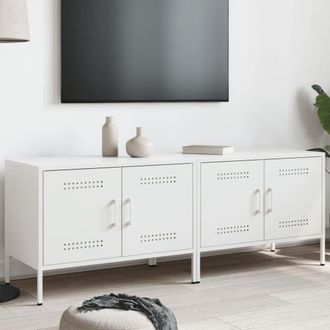 Berkfield Home TV Cabinets 2 pcs White 68x39x50.5 cm Steel