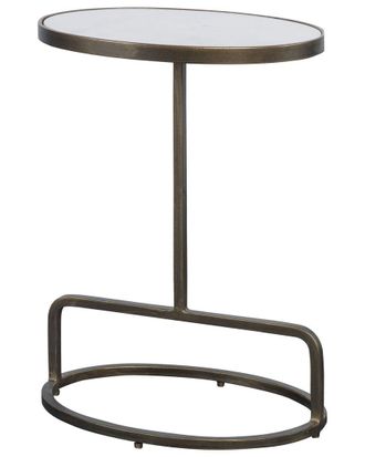 Uttermost Jessenia White Marble Accent Table
