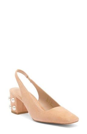 Stuart Weitzman Jute 60 Block Heel Slingback Pump in Golden Beige at Nordstrom Rack, Size 7.5