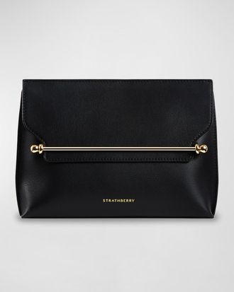 Strathberry Stylist Metal Bar Leather Clutch Bag