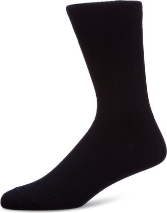 Hj Hall Mens 1 Pair HJ Hall Extra Wide Cotton Softop Socks In 4 Colours - 6-11 Mens - Navy