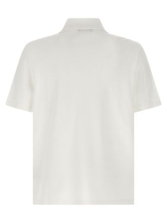 Balmain Logo-Embroidered Cotton Piqu&eacute; Polo Shirt - White
