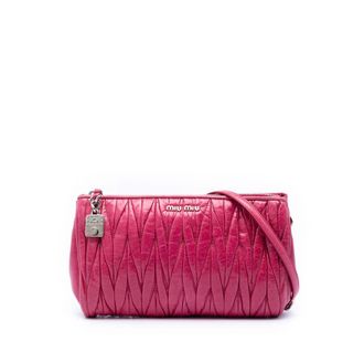 Miu Miu Pre-owned Miu Miu Matelasse Nappa Chain Crossbody Ladies IVPA250ZVMYUB1YX