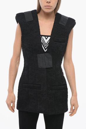Balmain Gilet Imbottito in Pizzo con Chiusura in Velcro Balmain