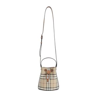 Burberry Mini Check Bucket Bag - female - Burberry - Bucket Bags - Beige - ONE SIZE - Bags
