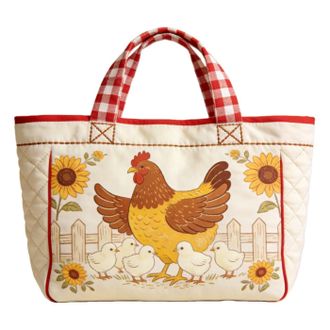 Generic Vintage Quilted Tote Bag,Cute Animals Print Cotton Shoulder Bag,Canvas Book Print Shoulder Bags for Vacation Shopping