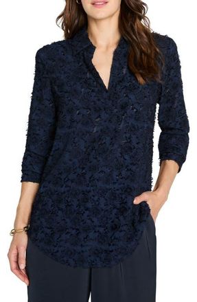 Nic+Zoe Any Occasion Jacquard Top in Dark Indigo at Nordstrom, Size Petite P