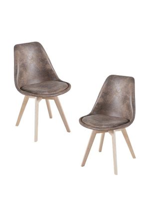 Regalos Miguel Packs Sillas Comedor - Pack 2 Sillas Synk Vintage - Marr&oacute;n Claro