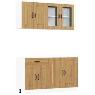 vidaXL Vidaxl - Mueble De Cocina Kalmar 4 Piezas Artesanal Roble