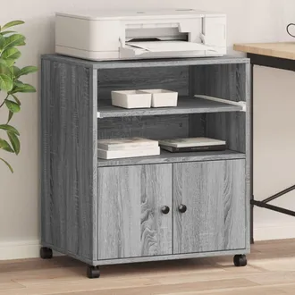 vidaXL Vidaxl - Soporte Para Impresora Con Ruedas Gris Sonoma 60x48x74 Cm