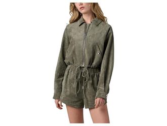 Blank NYC Desert Sage Faux Suede Jacket Womens Coat Green : MD, Polyester/Spandex/Suede