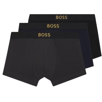 HUGO BOSS Boxershorts met logo voor heren (set van 3) (Zwart/Navy/Grijs)
