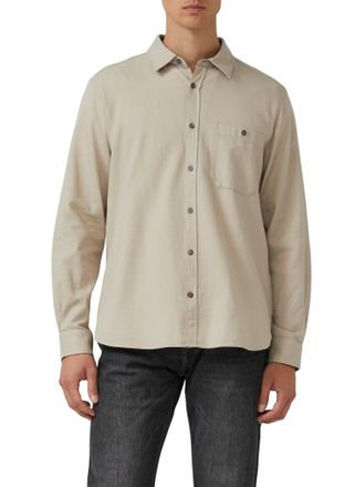 s.Oliver Langarmhemd S.OLIVER, Herren, Gr. XXL, N-Gr, beige, Piqu&eacute;, Obermaterial: 100% Baumwolle, unifarben, regular fit normal, Manschette, Hemden Langarmhemd