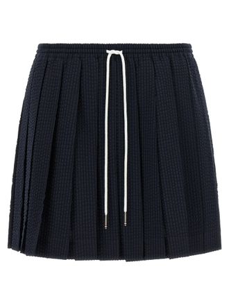 Thom Browne Blue Wool Long Womens Skirt