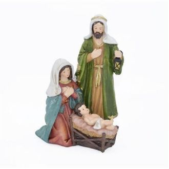 Trade Shop Trade Shop - Presepe Nativit&agrave; In Resina Scenario Sacra Famiglia Decorazioni Natalizie H24cm
