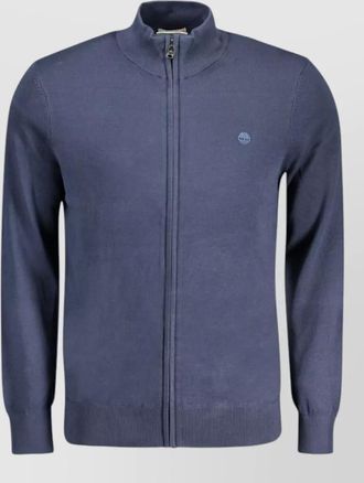 Timberland cotton zip-up high-neck cardigan