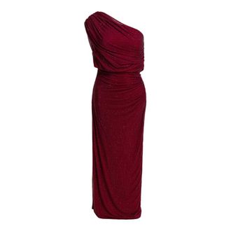 Self Portrait Gowns, female, Red, Size: M Rhinestone Drape Midi Dress
