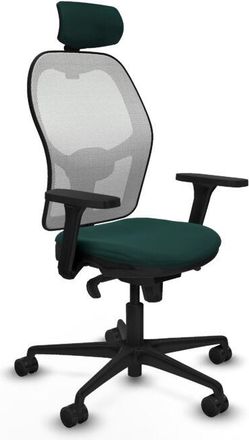 Piqueras y Crespo Jorquera Sincro Malla Blanca Similpiel Verde Botella Brazos 3d Base Nailon Cabecero 2d Ruedas 65mm Nailon