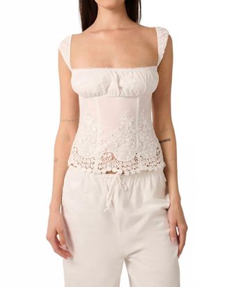 WeWoreWhat Wide Strap Ruched Cup Corset Top In Ivory