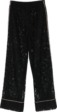 Ermanno Scervino Pantaloni con bordo in pizzo - Nero