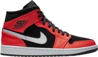 Nike Jordan Mens AJ 1 Mid - Basketball Shoes Black/Infrared 23/White Size 10.0