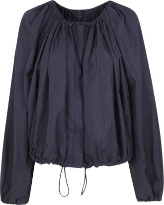 Toteme Gathered Parachute Coat - Dames - Zomerjassen - Zwart - XS - Denim - Jassen
