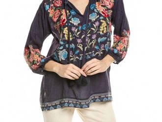 Johnny Was Brucie Zadonia Blouse In Graphite