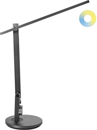 Beliani L&aacute;mpara De Escritorio Led Para Oficina Con Brazo Giratorio Ajustable Regulador De Intensidad Con 10 Posiciones Y Temporizador Plateado Cetus