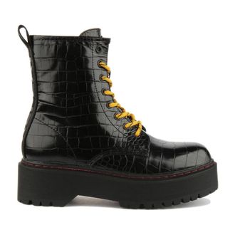 Replay Lace-up Boots, female, Black, 6 UK, Combat Style Platform Boots Black Women