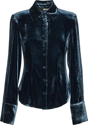 Rotate Fluwelen blouse - Blauw