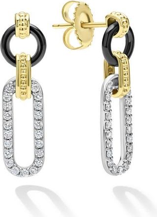 Lagos Diamond & Caviar Drop Earrings in Gold at Nordstrom