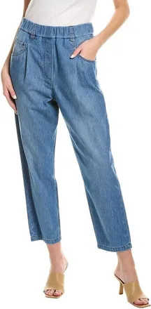 Brunello Cucinelli Light Blue Relaxed Denim Trousers, Brand Size 34 (US Size 0)