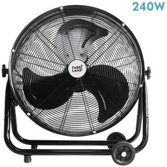 Fabrilamp Fabrilamp - Abrila - Ventilador Industrial Poniente Negro Con 3 Velocidades Ajustables Orientable 240w De Potencia Ideal Para Todo Tipo De Estancias