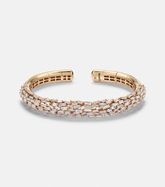Suzanne Kalan 18kt gold bangle with diamonds
