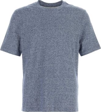 Brunello Cucinelli Brunello Cucinelli Melange Blue Linen Blend T Shirt