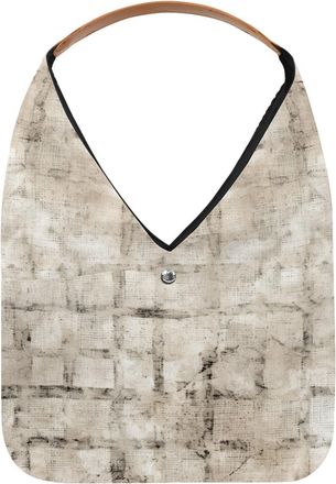 Generic White Vintage Mottled Texture Reusable Lightweight Grocery Bags - Foldable Into Compact Pouch, Washable & Sturdy, Multipurpose for Shopping and Travel