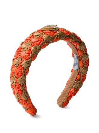 Prada crochet-knit headband - women - Viscose - One Size - Orange