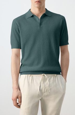Mango Rib Polo in Forest Green at Nordstrom, Size X-Large