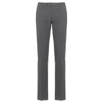 Incotex Straight Trousers, male, Gray, Size: 2XL Wool Blend Straight Trousers