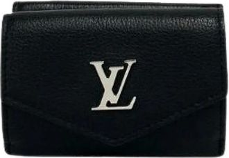 Louis Vuitton Pre-owned Wallets, male, Black, Size: ONE SIZE Pre-owned Portefeuille Lockme Leather Tri Fold Wallet