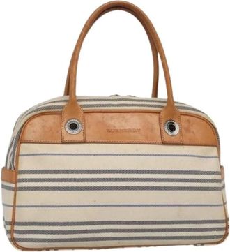 Burberry Tweedehands Canvas handtassen - Dames - Vintage Handtas - Wit - ONE Size - Leer - Vintage